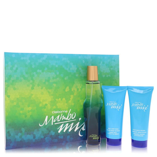 Mambo Mix by Liz Claiborne - gift set -- 3.4 oz eau de cologne spray + 3.4 oz after shave soother + 3.4 oz shower gel - men