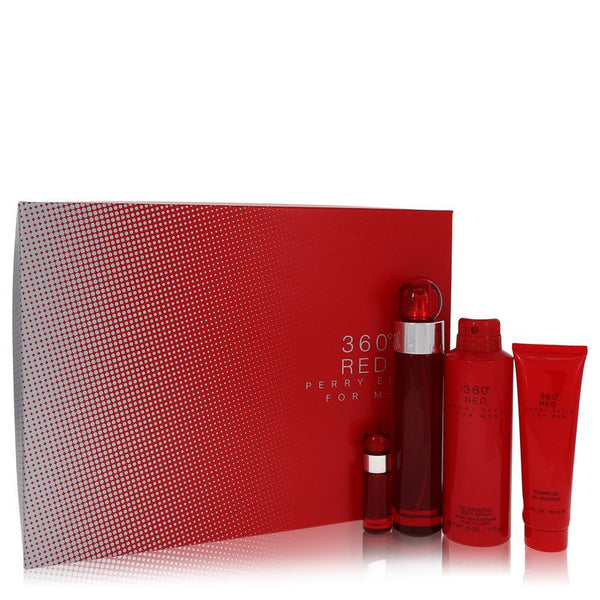 Perry Ellis 360 Red by Perry Ellis - gift set -- 3.4 oz eau de toilette spray + .25 oz mini edt spray + 6 oz body spray + 3 oz shower gel - men