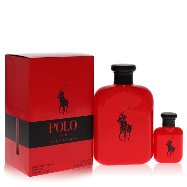 Polo Red by Ralph Lauren - gift set -- 4.2 oz eau de toilette spray + 0.5 oz mini edt - men