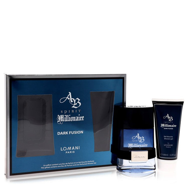 Spirit Millionaire Dark Fusion by Lomani - gift set -- 3.3 oz eau de parfum spray + 3.3 oz shower gel - men