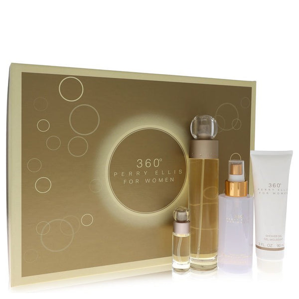 perry ellis 360 by Perry Ellis - gift set -- 3.4 oz eau de toilette spray + 4 oz body mist + 3 oz shower gel + .25 mini edt spray - women